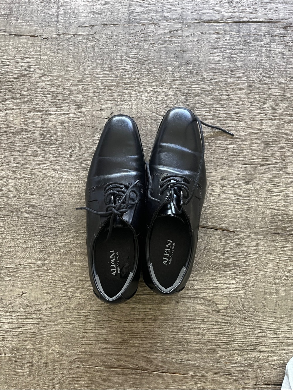 Alfani Black Men's Leather Lace-Up Oxfords